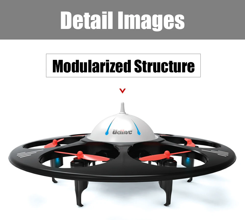 Udi 945A RC Quadcopter 2.4G 4CH 6-Axis Gyro RTF Flying Saucer Hexacopter Professional Drone Toy Remote Control UFO Helicopter