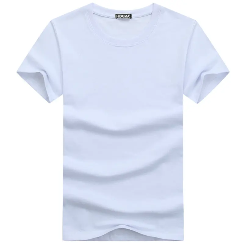 

HISUMA 2017 summer Men's Pure white o-neck plus size tees T-shirts male short-sleeve t shirt Increase size shirts 4XL 5XL