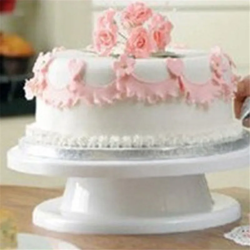 Revolving Rotating Cake Decorating Stand Swivel Plate Wedding Cake Turntable 