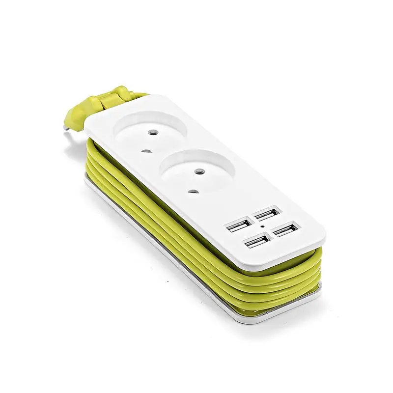 Najtaniej EU Power Strip przenośne gniazda przedłużające kabel 1.5m ochronnik przeciwprzepięciowy gniazdo wielokrotne wtyczka z 2 portami AC 4 USB do smartfona