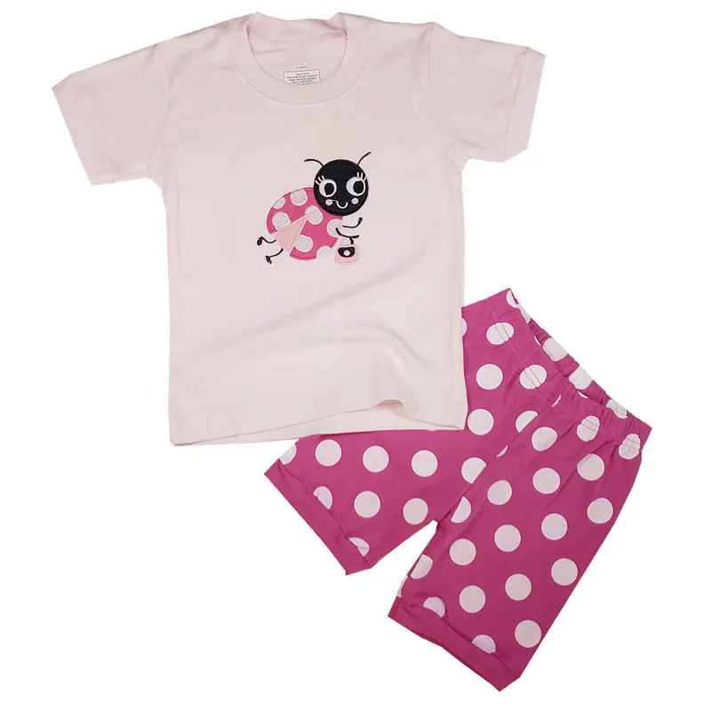 Pstt, детские пижамы для девочек, хлопкового ночного белья на детей от двух до семи лет, пижама с короткими рукавами; комплекты одежды для детей от 2 до 7 лет