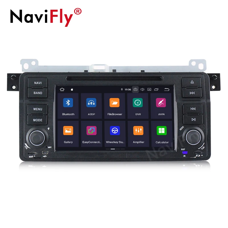 Clearance NaviFly Android9.0 IPS Screen DSP 4G WIFI 1Din Car Multimedia gps tracker For BMW E46/M3/Rover/3 Series with OBD2 dvd video 3