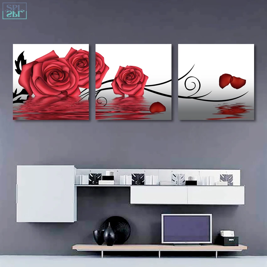 30x30cm Fashion Red Rose Flower Picture Canvas Print Painting Wall Art Decor