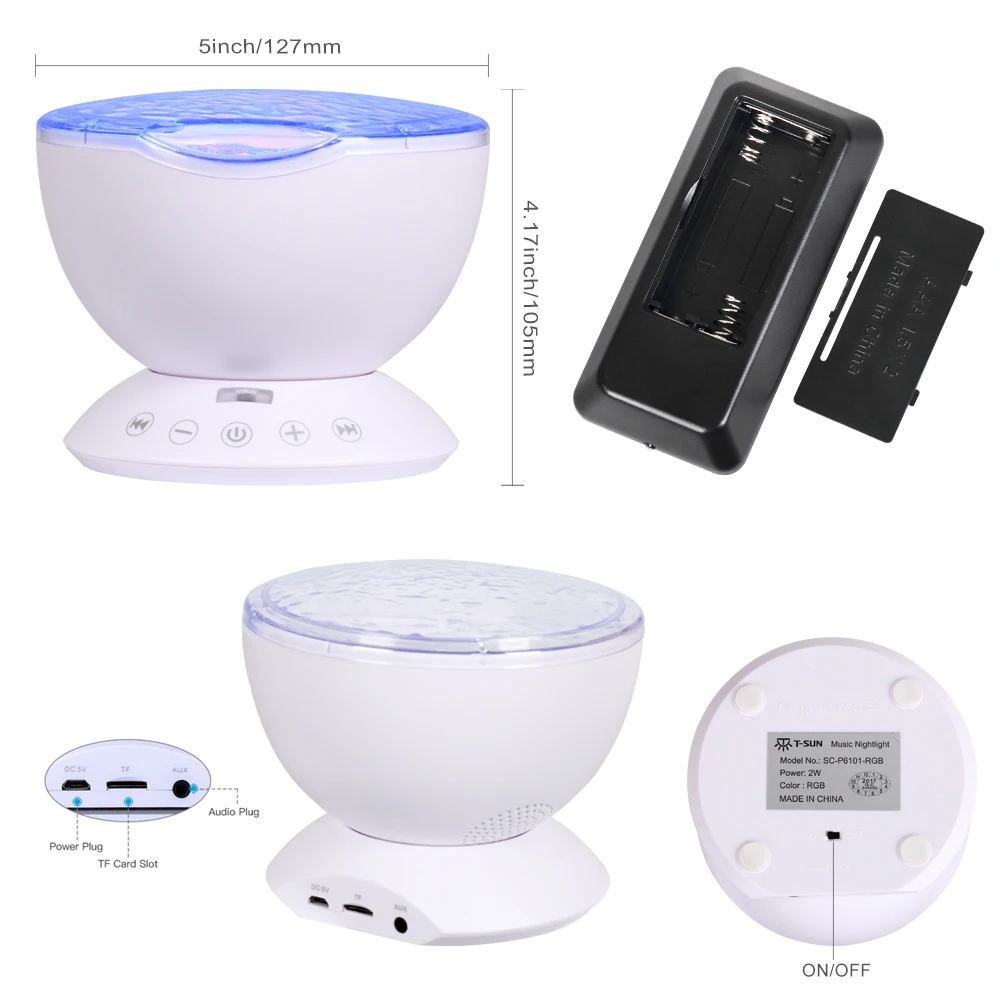 T-SUNRISE المحيط موجة الموسيقى الطفل ليلة كشاف ضوئي مصغرة مدمجة الموسيقى لاعب مصباح USB أدى ضوء الليل للطفل الأطفال غرفة T-SUNRISE المحيط موجة الموسيقى الطفل ليلة كشاف ضوئي مصغرة مدمجة الموسيقى لاعب مصباح USB أدى ضوء الليل للطفل الأطفال غرفة