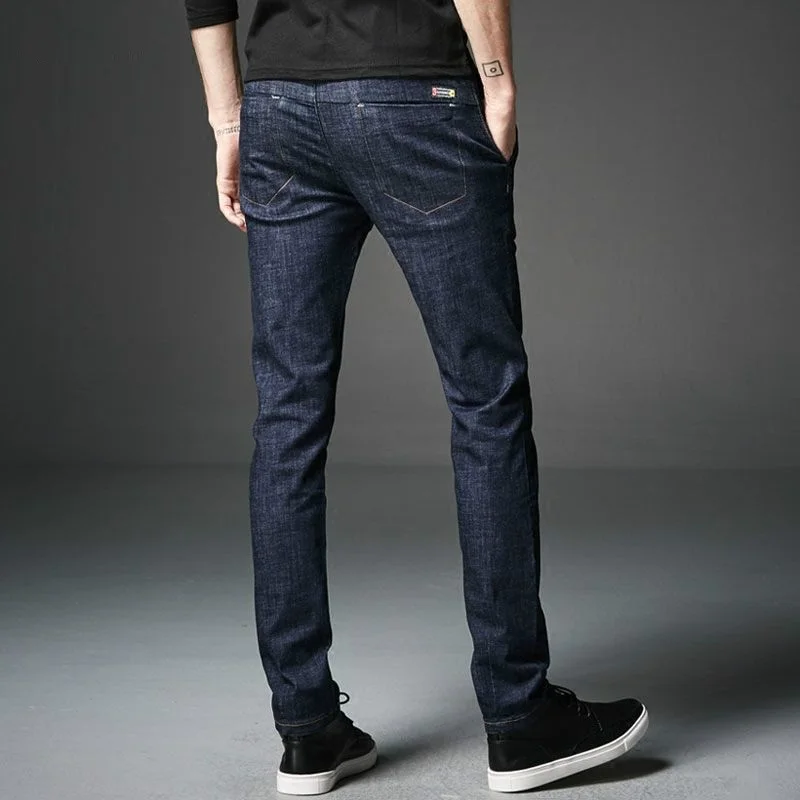 Новые модные мужские летние джинсы синие потертые джинсы тонкие байкерские джинсы мужские повседневные стрейч брюки джоггеры джинсы мужские брендовые