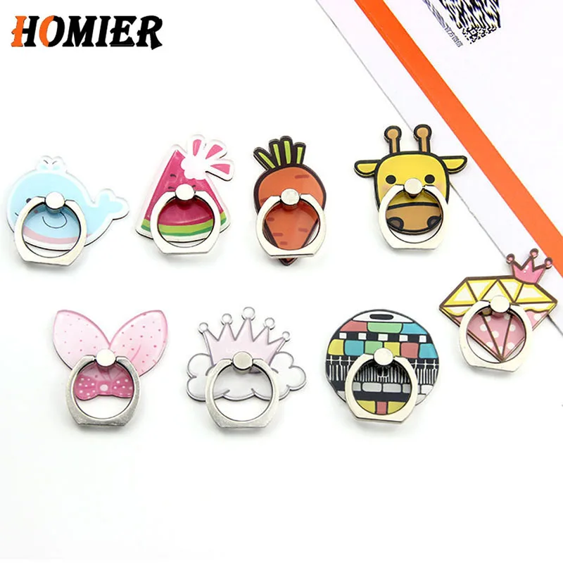 

Universal Metal Popular Hot Sale Finger Ring Mobile Cell Phone Cartoon phone Holder stand For iPhone 6s 7 8 plus Bracket holder