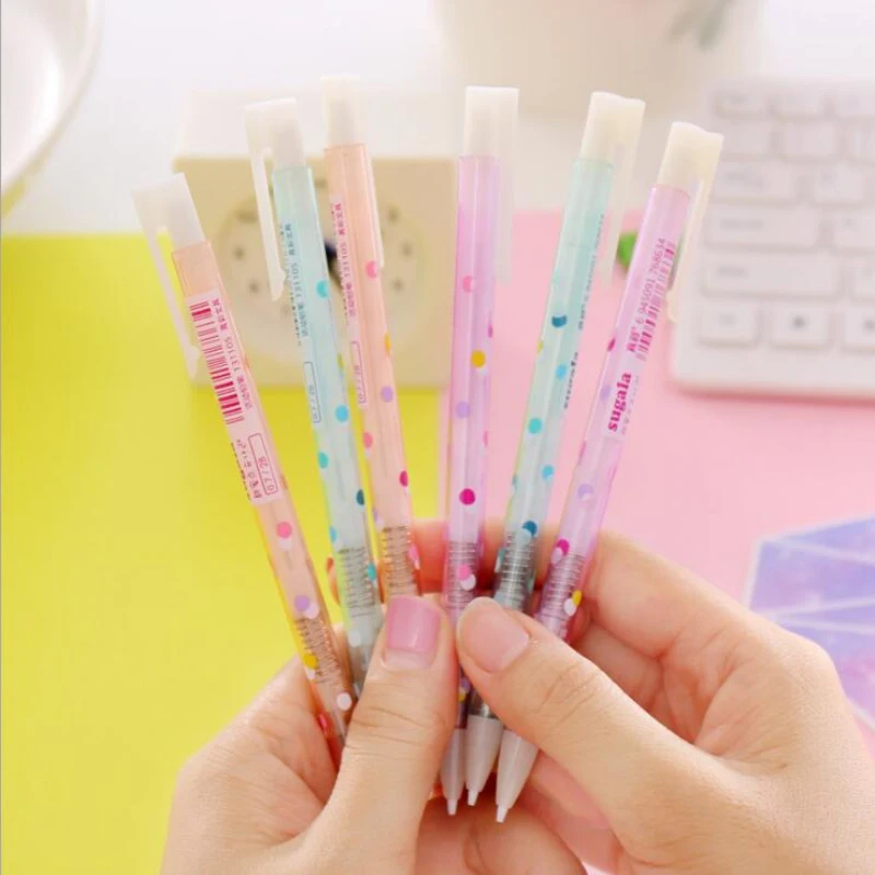 Карандаш механический в горошек с ластиком 0 5/0 7 мм|mechanical pencil|pencil for kidspencil with eraser |