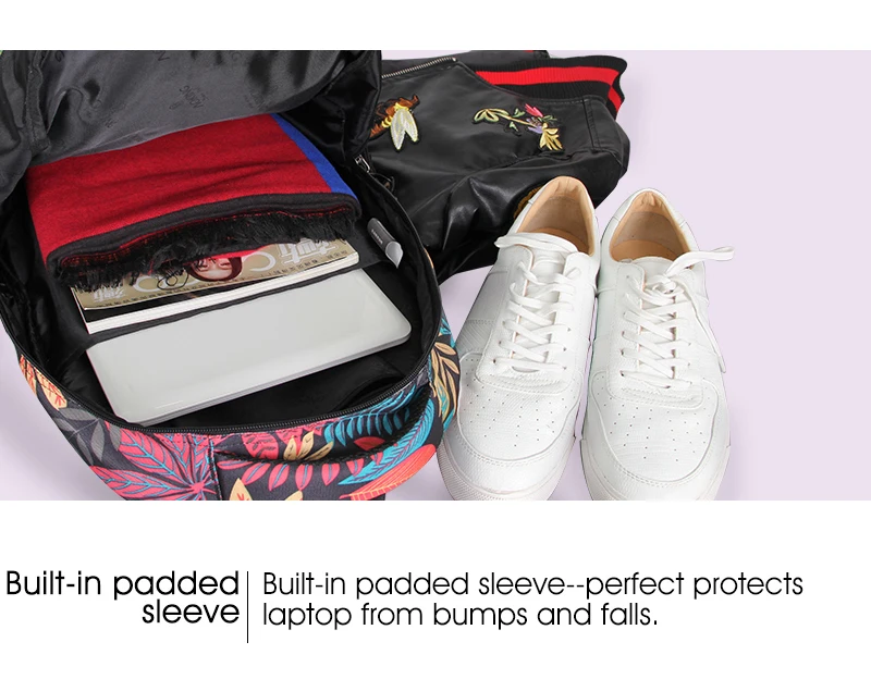 Aoking бренд, повседневный женский рюкзак для школы, рюкзак для девочек-подростков с цветочным принтом, нейлоновый рюкзак для путешествий, повседневный рюкзак с цветочным принтом