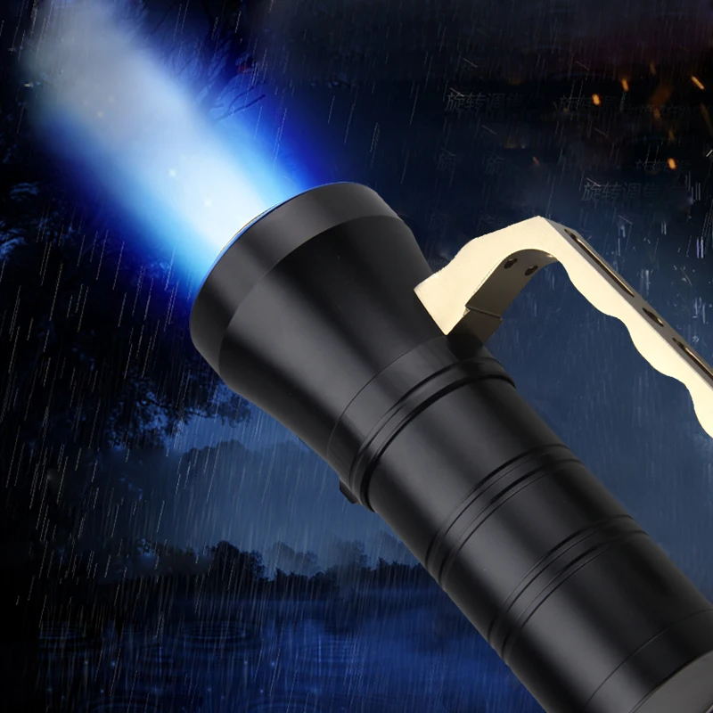 

4 Mode Rechargeable waterproof 10W T6 Professional LED Fishing Flashlight Blue Light LED Outdoor Flashlight