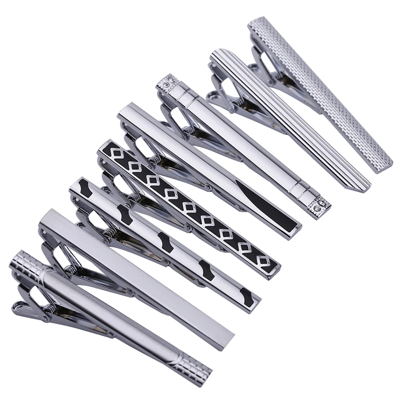 8pcs Mix Color Mens Classic Necktie Tie Clips Bar Set for Regular Ties