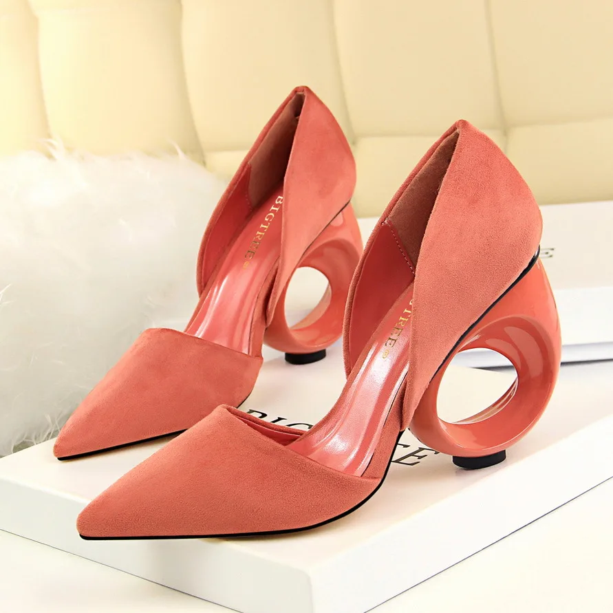 

Women's Shoes PU Leather Concise Women Pumps Fashion High Heels Shoes Pointed Toe Shallow Office Shoes 610-3