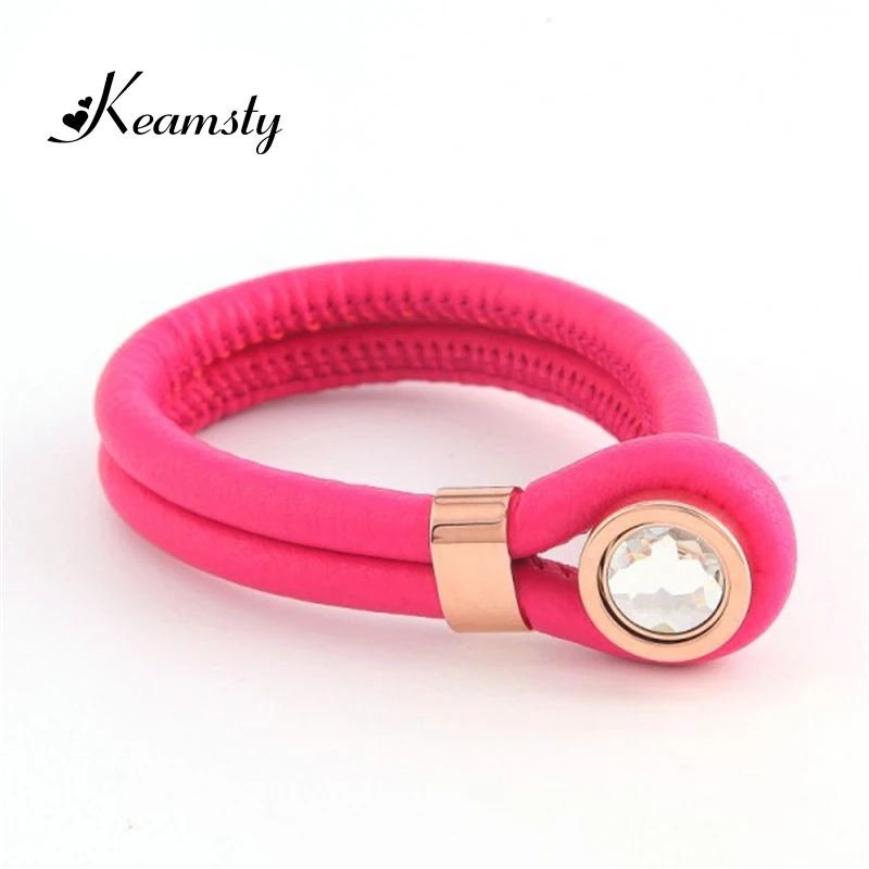 Keamsty mejor regalo del día de madre Acero inoxidable oveja Cambio de cuero pulsera con cristal magnético XS moneda 1 unids Keamsty mejor regalo del día de madre Acero inoxidable oveja Cambio de cuero pulsera con cristal magnético XS moneda 1 unids