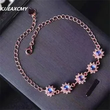 Kjjeaxcmy Fine Jewelry красочные украшения, лунный камень, 925 серебряные украшения, браслет, украшения, натуральные камни