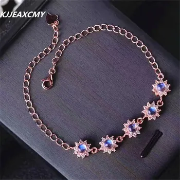 

KJJEAXCMY Fine jewelry Colorful jewelry, moonstone, 925 silver ornaments, bracelet, hand ornaments, natural gemstones