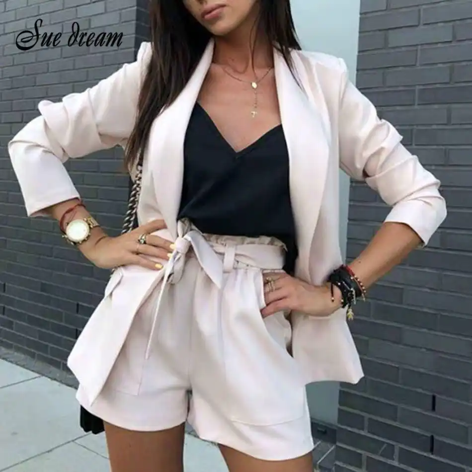 long blazer with shorts
