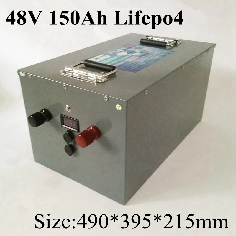 

Waterproof 48V 120Ah Lifepo4 48v 150AH Lifepo4 Battery BMS for 4800w 3500w Scooter Bike Golf Cart Solar Energy + 10A Charger