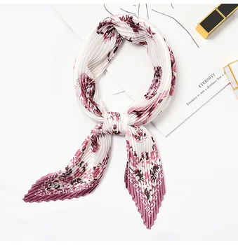 

Yishine 2colors Wrinkle Neck Scarf Women Elegant Pattern Print Fashion Crepe Kerchief Scarves New Headband Crumple Handlebag Wra