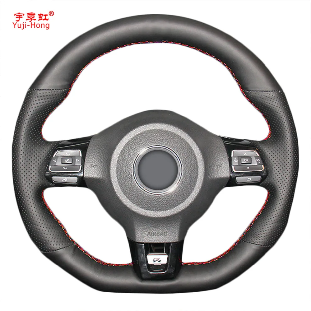 

Car Steering Wheel Covers Case for VW Golf 6 GTI MK6 VW Polo GTI Scirocco R Passat CC R-Line 2010 Artificial Leather