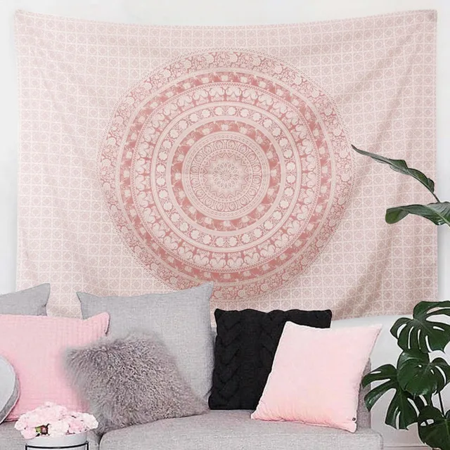 Pink Mandala Pattern Bohemia Tapestry Wall Hanging Tapestry Home Decor Room Bedspread AliExpress