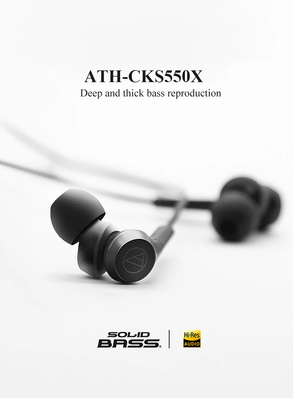 Оригинальные наушники Audio-Technica, ATH-CKS550X, проводные наушники, Hi-Fi, в уши, сабвуфер, бас, мобильная Музыкальная гарнитура, Hi-Res, для ANDROID iOS