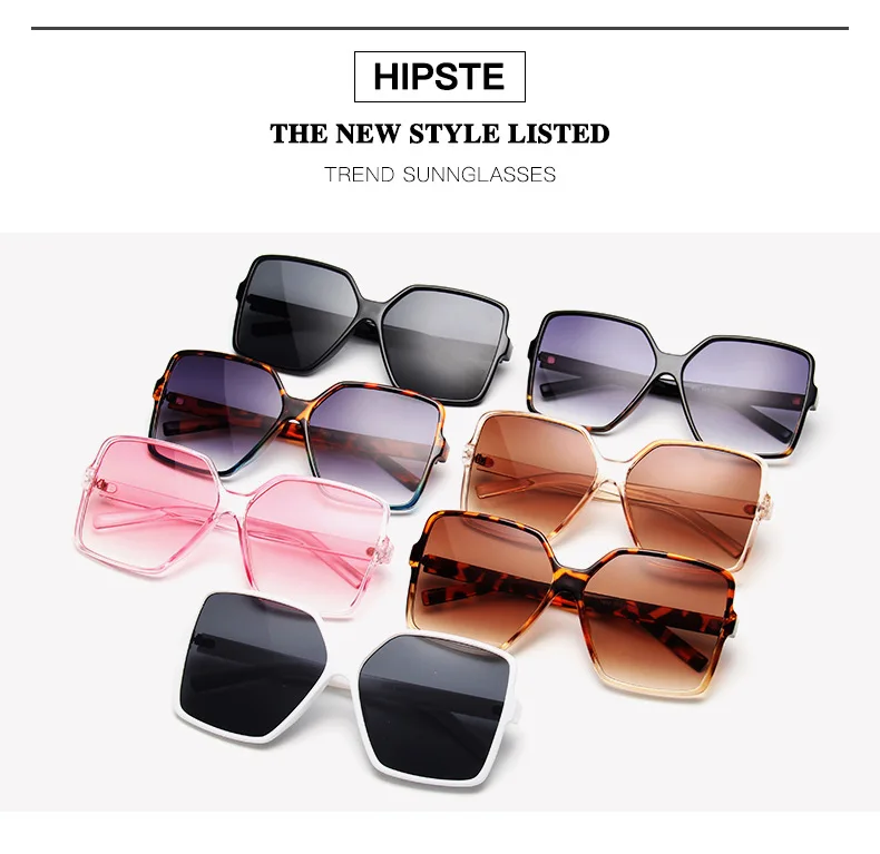 Большие квадратные женские солнцезащитные очки, новинка, модные трендовые винтажные леопардовые коричневые градиентные черные роскошные Брендовые женские очки