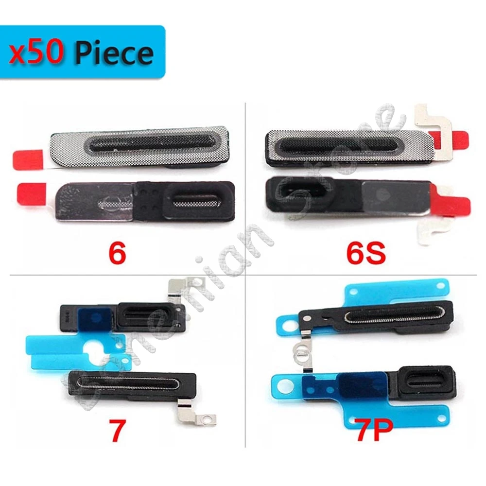 

50 Piece For iPhone 5 5s 5c 6 6s 7 8 Plus Touch Glass Screen Earpiece Air Filter Network Anti Dust Mesh Adhesive Plug