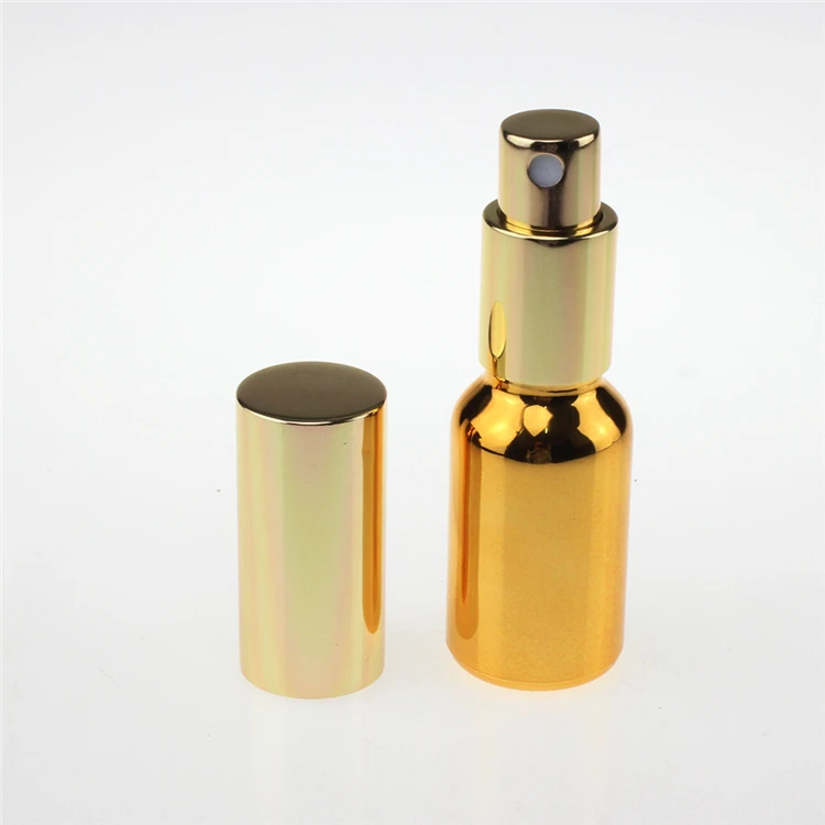 100PCS Fine mist 15 ml glass spray bottle, 15ml empty glass spray container for essential oil , 0.5oz glass spray golden BOTTLE
