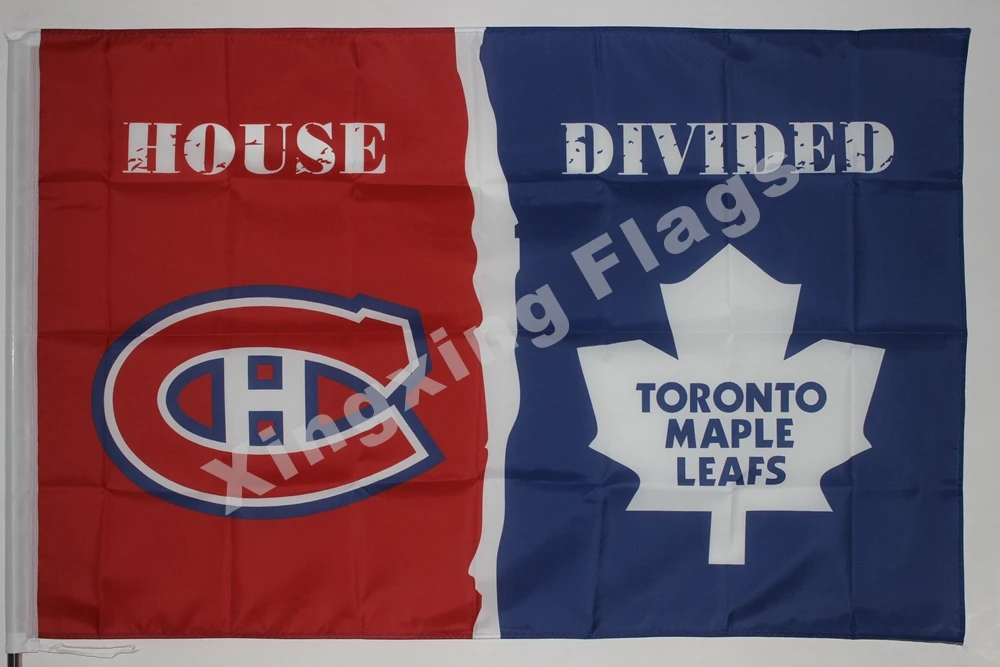 Montreal Canadiens 2017 Новый Toronto Maple Leafs дом разделенный флаг полиэстер НХЛ Банне Летающий
