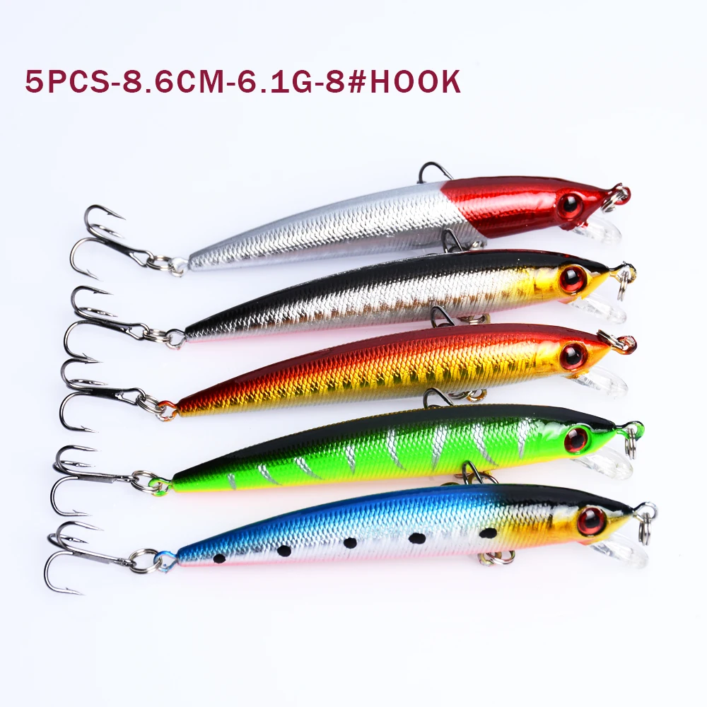 Iscas de Pesca Isca de Pesca Atacar o Transporte da Gota Muito Mistos Minnow Crankbaits Bass Iscas Wobblers Definir Falso Realista 56 Pcs 8 Esporte e Lazer
