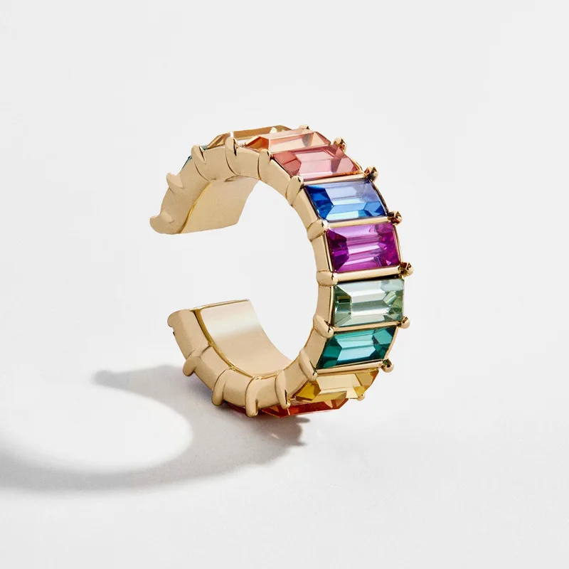 LUNA CHIAO, дизайн, популярные эмалированные медные мини-серьги-кольца, летние серьги-манжеты для женщин - Окраска металла: A0796-1