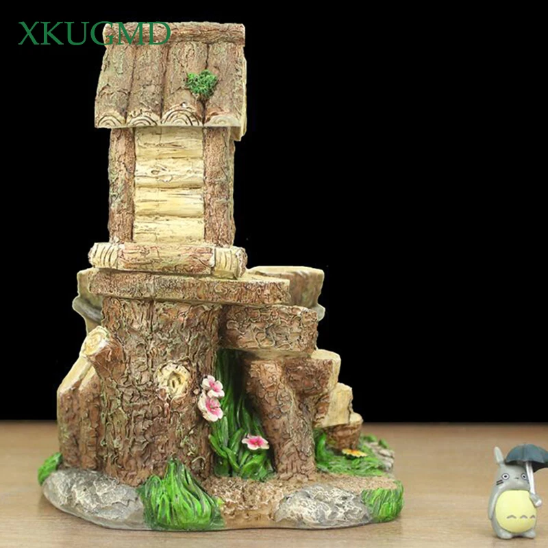 Tanie Totoro żywica sukulenty doniczka drewno drzewo kikut Maceteros Mini roślin kreatywny doniczka ceramiki Bonsai mięsiste dekoracji wnętrz