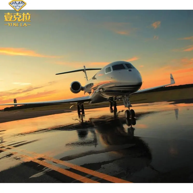 Full Square Drill 5D DIY plane front view sunrise diamond painting Cross Stitch 3D Embroidery Kits home decoration | Дом и сад