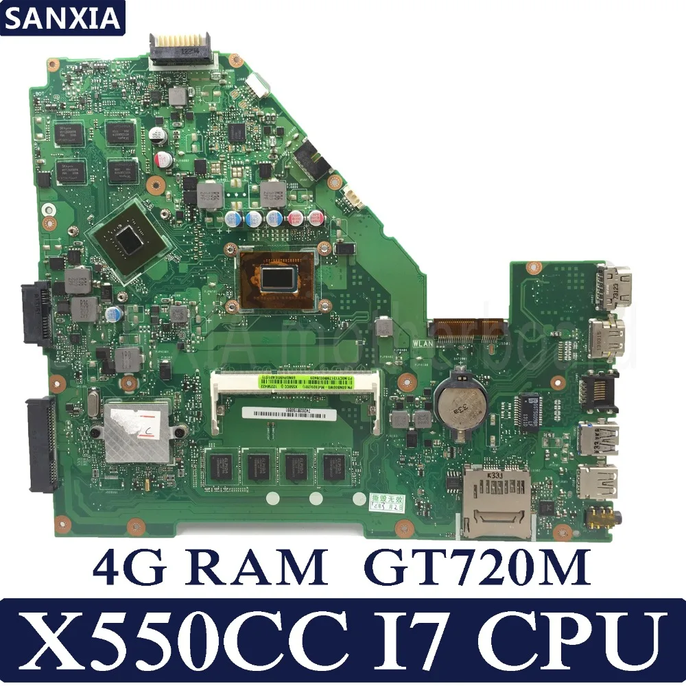 KEFU X550CC Laptop motherboard for ASUS A550C X550CL R510C Test original mainboard 4G RAM I7 CPU