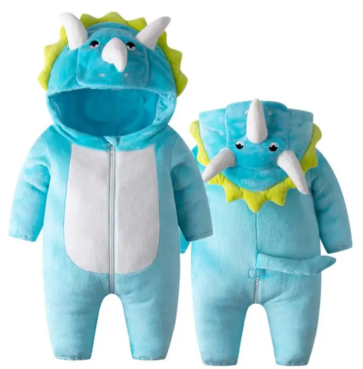 

2019 new stylem Triceratop costume cartoon spring and autumn Toddler Unisex-baby Jumpsuit Christmas Romper Onesie Outfits Suit 7