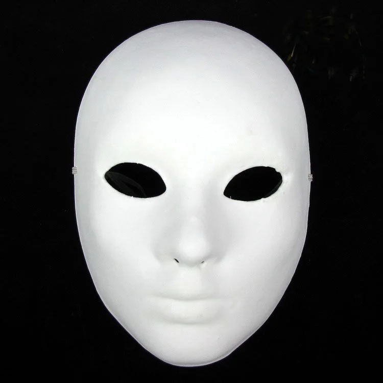 Ручная роспись DIY простые белые маски для женщин и мужчин утолщенная бумажная целлюлозная маска для лица для Рождества и свадьбы украшения для дня рождения 10 шт - Цвет: women white