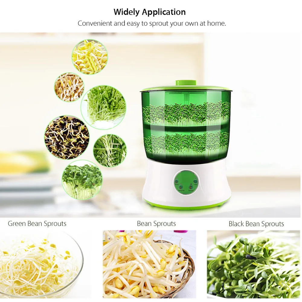 Цифровой дом DIY ростки фасоли чайник 2 слоя автоматический Электрический проращиватель семян овощей рассады рост ведро Biolomix