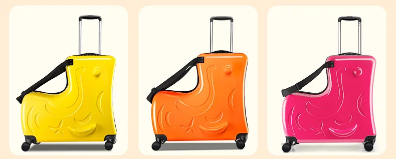 ZYJ Kids Riding Trojanl Luggage Hot Boys Girls Travel Trolley Alloy Children Sitting Rolling Luggage Suitcase Spinner Wheels (9)