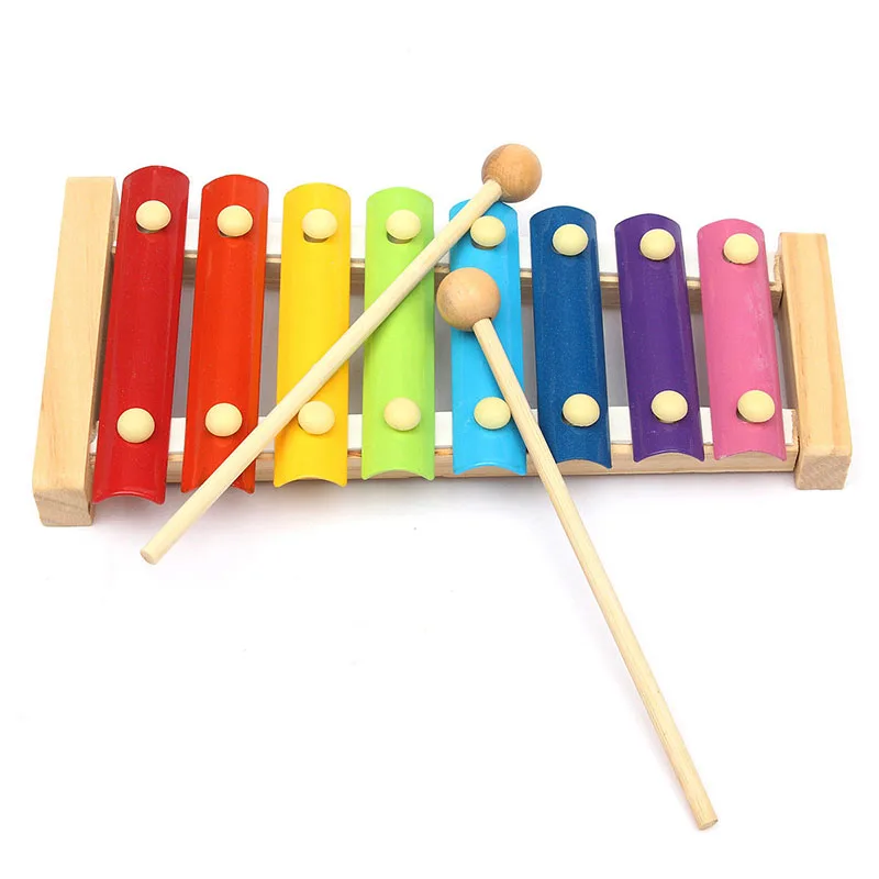 Online Kayu Baru 8 Nada Multicolor Gambang Kayu Alat Musik Mainan untuk Anak