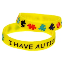 1pc eu tenho pulseira de silicone do autismo com quebra-cabeça para o tamanho exterior da criança