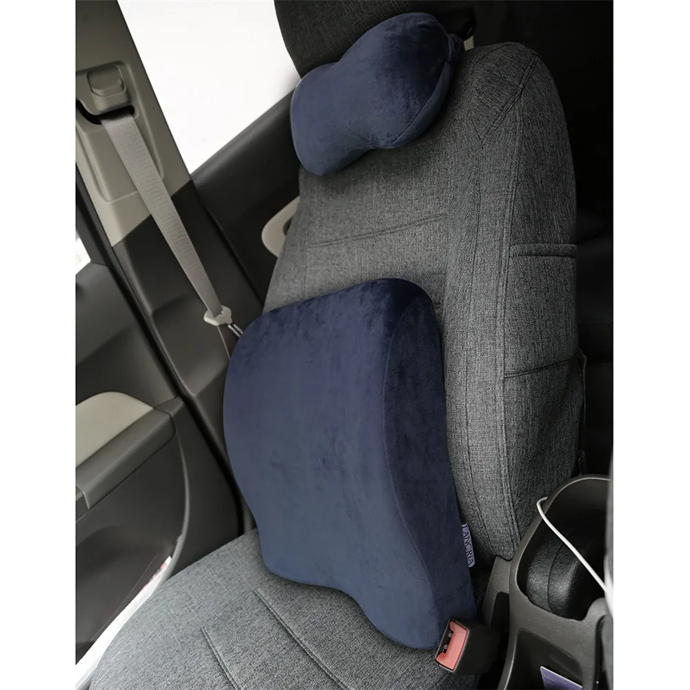 LANGRIA Newest High-Resilience Memory Foam Lumbar Back Support Cushion Relief Pillow for Office Home Car Auto Travel Booster 13