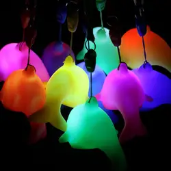 Нетоксичный Батарея питание светодиодный освещения Симпатичные Дельфин Для детей игрушки с ремешком