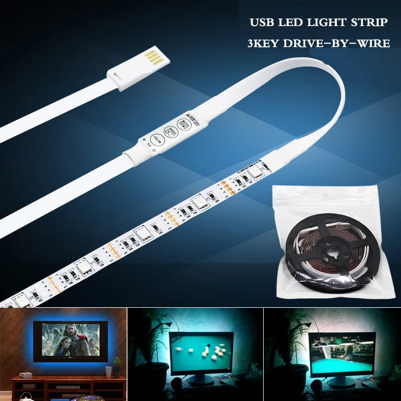 5050 USB красочные светодиодные полосы света водонепроницаемый с капля клей Marquee 3
