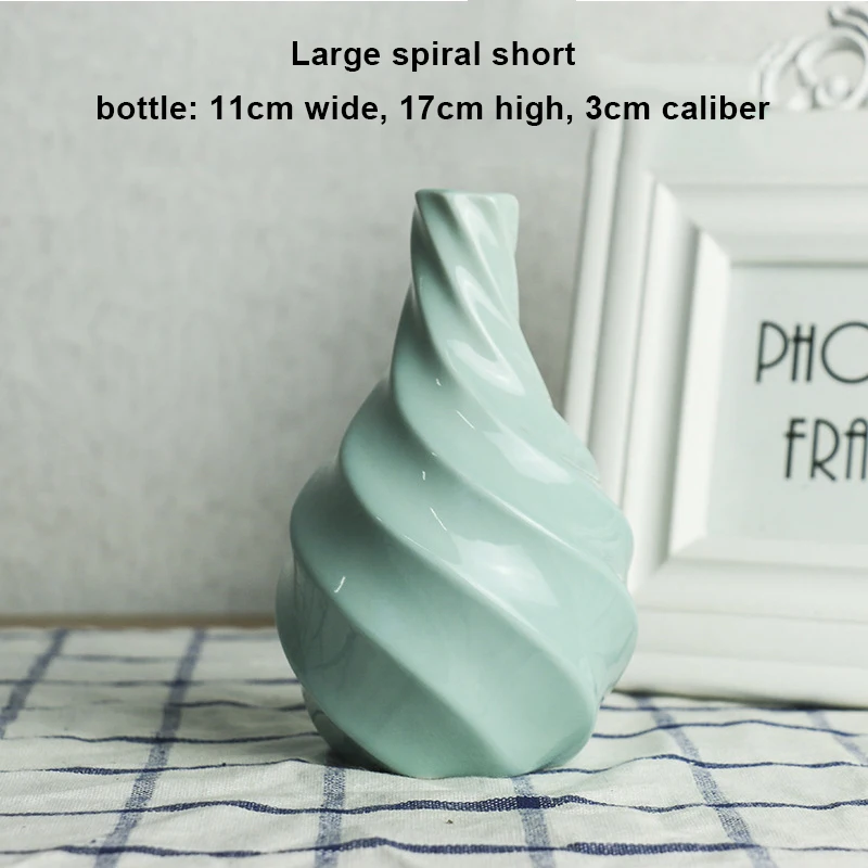 Креативный простой домашний офисный Декор многоцветный ручной работы керамическая ваза спиральной формы цветы для домашнего декора аксессуары S - Цвет: 110x170x30mm