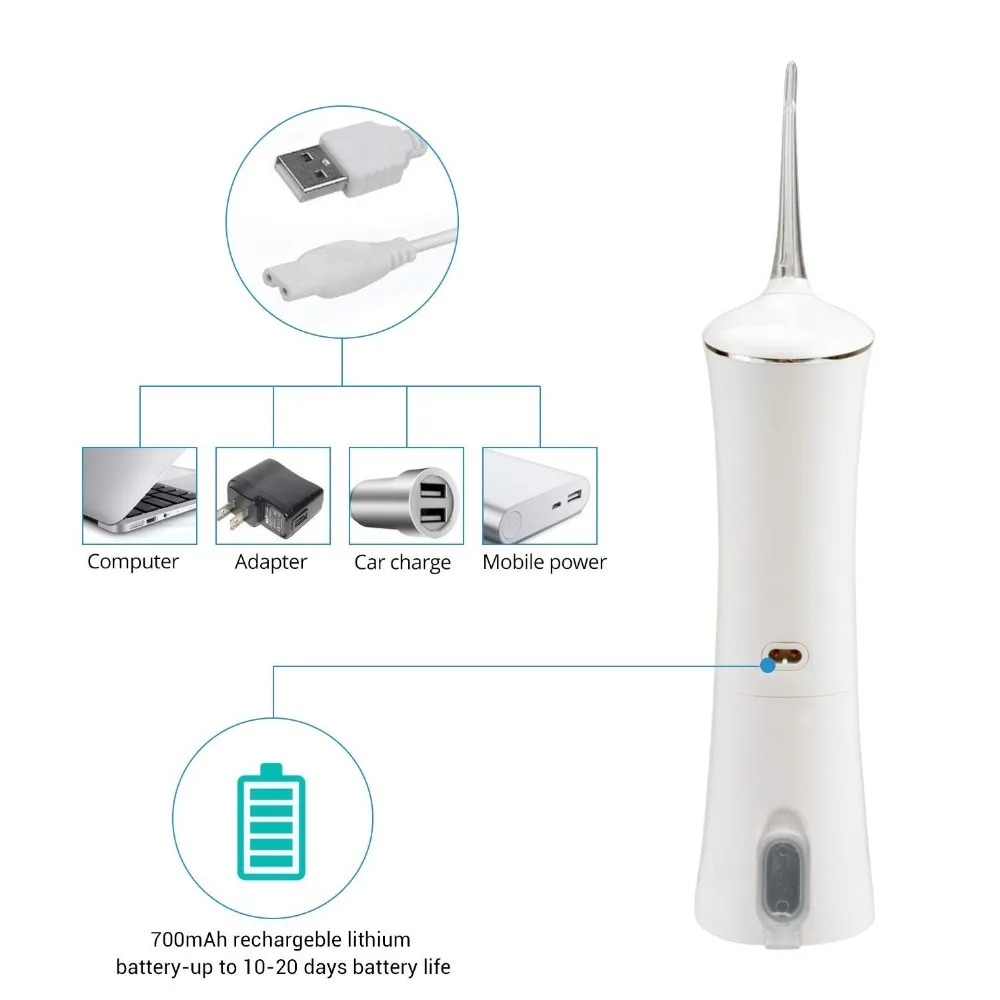 Беспроводной Стоматологический Ирригатор для полости рта для чистки зубов, водонепроницаемый, портативный, перезаряжаемый, для путешествий