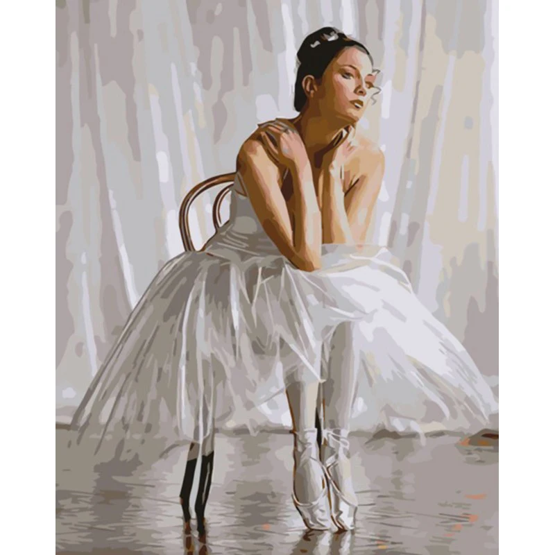 

Daze Ballet Dancer DIY Painting By Numbers Acrylic Picture Wall Art Canvas Painting Home Decor Unique Gift 40x50cm Artwork