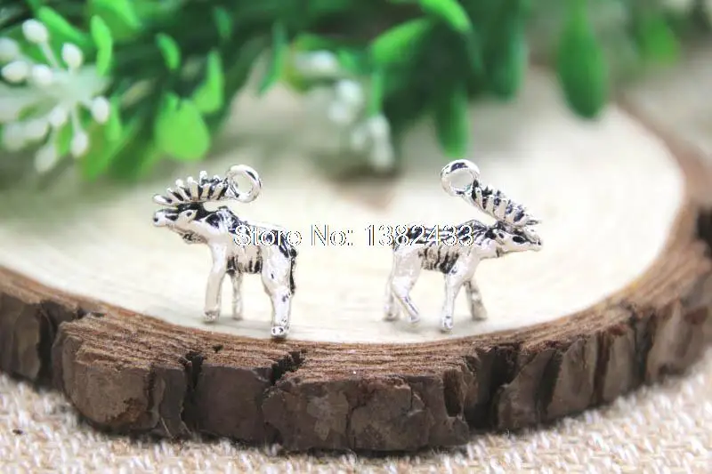 25 шт Moose Подвески Серебряный тон Олень 22x22мм|charm pendant|moose charmdeer charm |