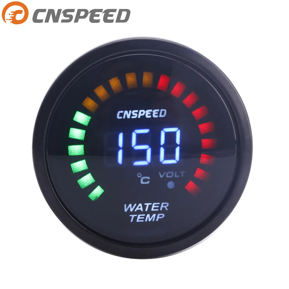 

Free Shipping CNSPEED 2"52mm Digital Auto Water Temp Gauge 20-150 Celsius water Led Light Water Temperature Gauge With Sensor