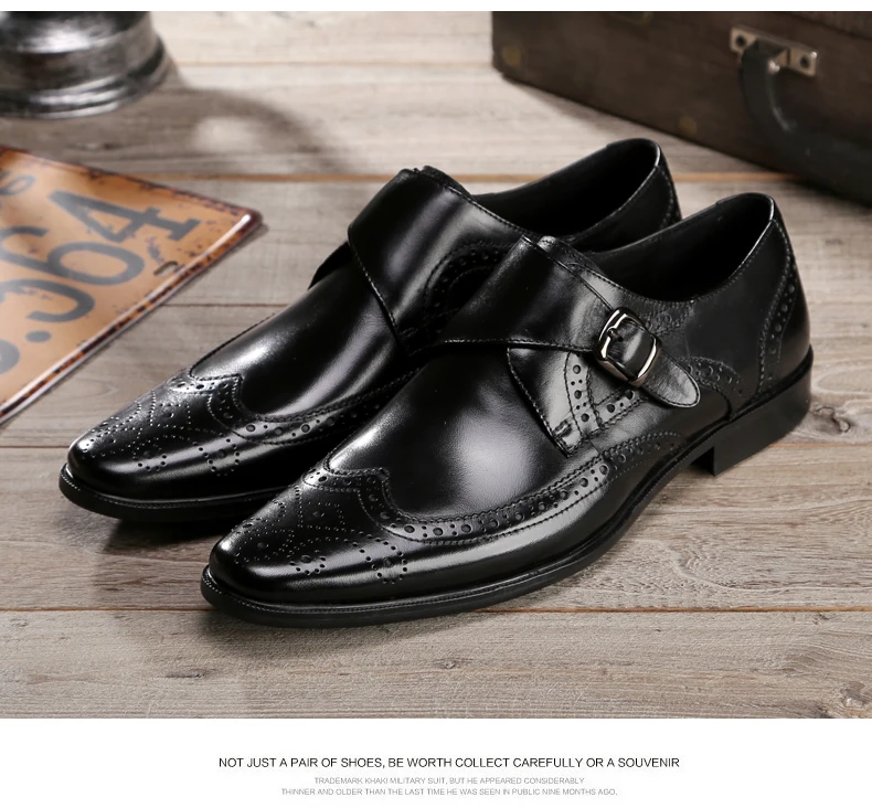 Men's Oxfords Shoes Leisure Casual Genuine Leather Wedding Dress Shoes For Men Business Brogues Shoes Moccasins Square Toe Shoes (13)