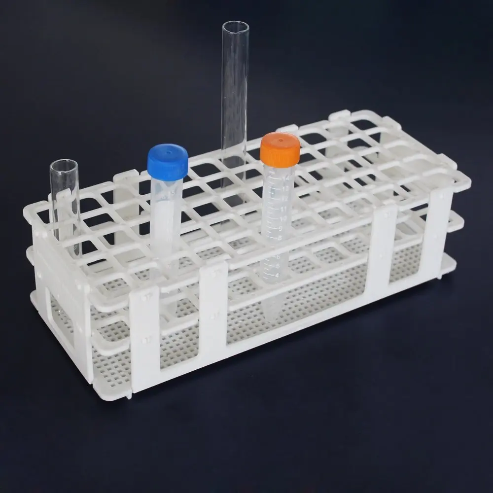 60 piece Tube-16x150mm Clear Plastic Test Tube Set with Caps and Rack