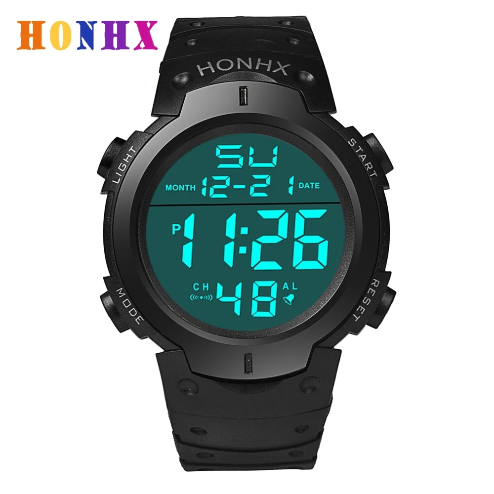 HONHX 2020 новые Брендовые мужские светодиодные цифровые военные часы спортивные